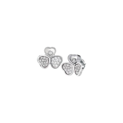 Chopard Happy Hearts Wings Ohrringe, Ethisches Weissgold, Diamanten – Einsicht
