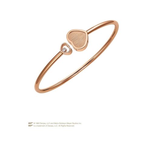 Chopard Happy Hearts Golden Hearts Armreif, Ethisches Roségold, Diamant – Front