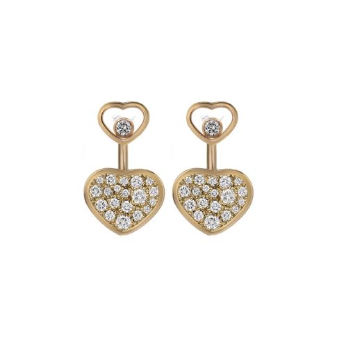 Chopard Happy Hearts Ohrringe Diamanten - Front