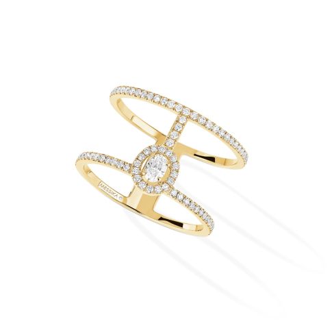 Messika Glam'Azone Ring Gelbgold 2 Ränge Pavée - Front