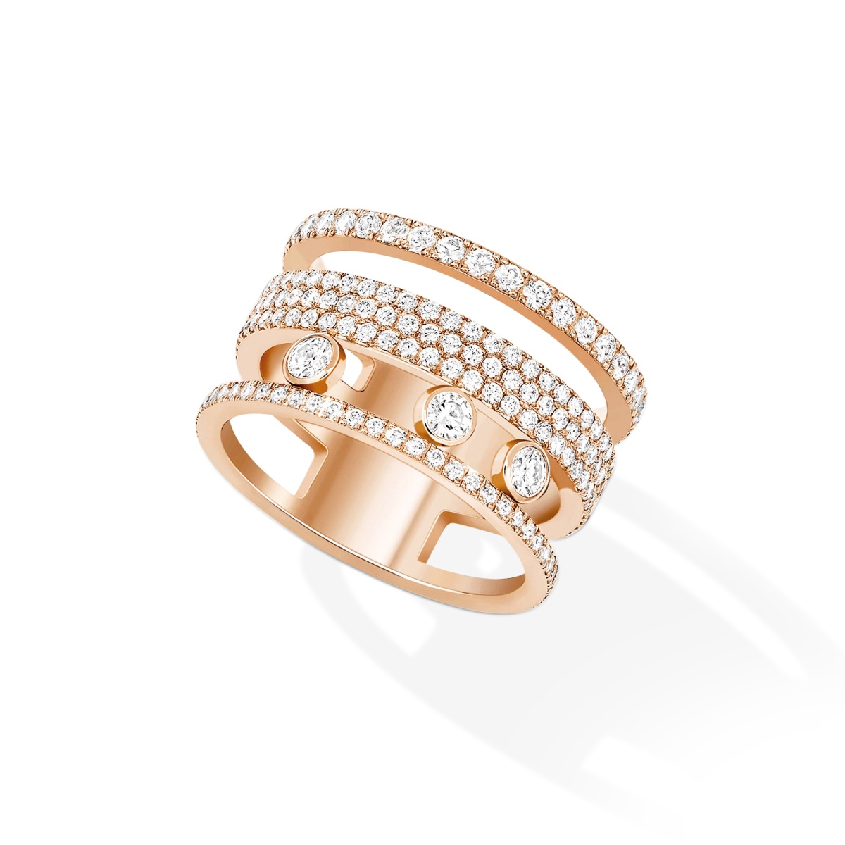 Messika Ring Diamant Roségold Move Romane GM Pavée – Front